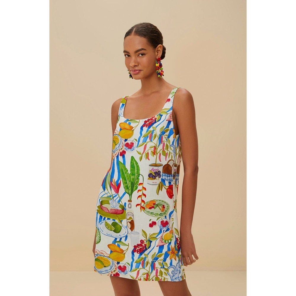 $210 FARM Rio Tropical Linen Mini Dress Size Small